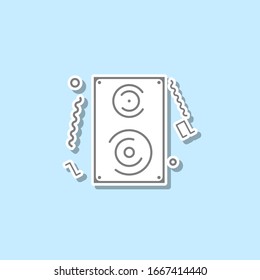 Icono de pegatina del altavoz de audio. Línea delgada simple, contorno vectorial de iconos web para ui y ux, sitio web o aplicación móvil