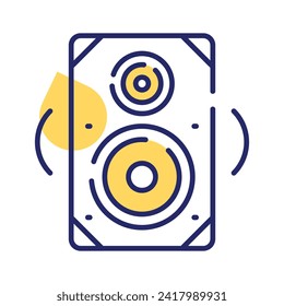 Audio speaker vector design in in trendy style, isolated on white background