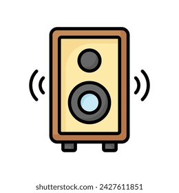 Audio speaker vector design in in trendy style, isolated on white background