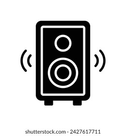 Audio speaker vector design in in trendy style, isolated on white background