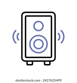 Audio speaker vector design in in trendy style, isolated on white background