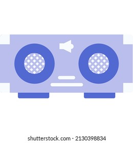Vector de altavoz de audio. Icono de woofer plano aislado. Altavoz de radio, amplificador de sonido estéreo de música en fondo blanco