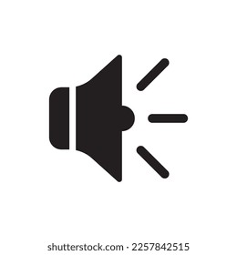Audio speaker vector icon. Stereo sound call speaker symbol pictogram. Mute icon. Media speaker flat sign design. 
