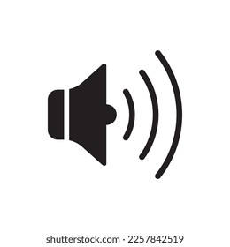 Audio speaker vector icon. Stereo sound call speaker symbol pictogram. Mute icon. Media speaker flat sign design. 