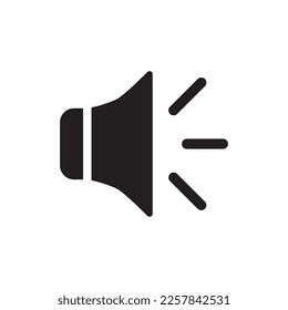 Audio speaker vector icon. Stereo sound call speaker symbol pictogram. Mute icon. Media speaker flat sign design. 