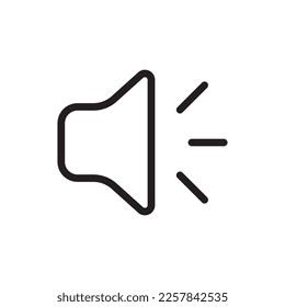 Audio speaker vector icon. Stereo sound call speaker symbol pictogram. Mute icon. Media speaker flat sign design. 