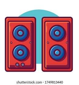 Ilustración vectorial del altavoz de audio. Estilo de caricatura plano