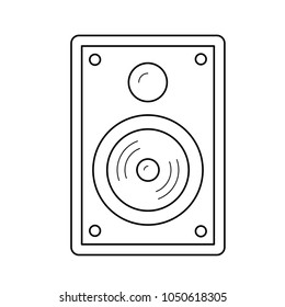Audio speaker vector line icon isolated on white background. Audio speaker line icon for infographic, website or app. Icon designed on a grid system.