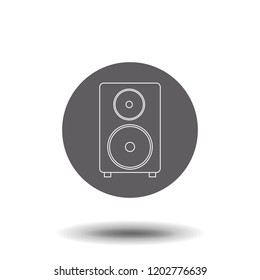 Audio speaker vector line icon isolated on white background. Audio speaker line icon for infographic, website or app. Scalable icon designed on a grid system. Pixel perfect