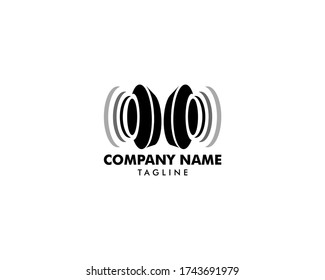 Diseño de plantillas de logotipos de vectores para altavoces de audio