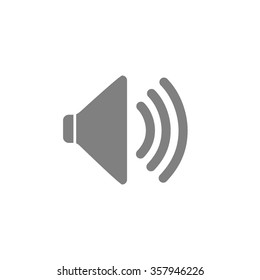 Audio Speaker Volume Icon grey on white background vector illustration