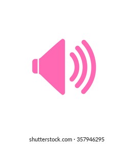 Audio Speaker Volume Icon hotpink on white background vector illustration