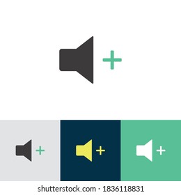 Audio speaker volume up icon vector, filled flat sign, solid pictogram isolated on white. ui icon, Volume plus symbol, logo illustration