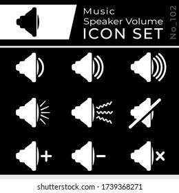 Audio Speaker Volume Icons Set. Vector and illustration.