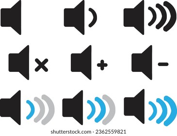 Audio speaker volume icons vector art