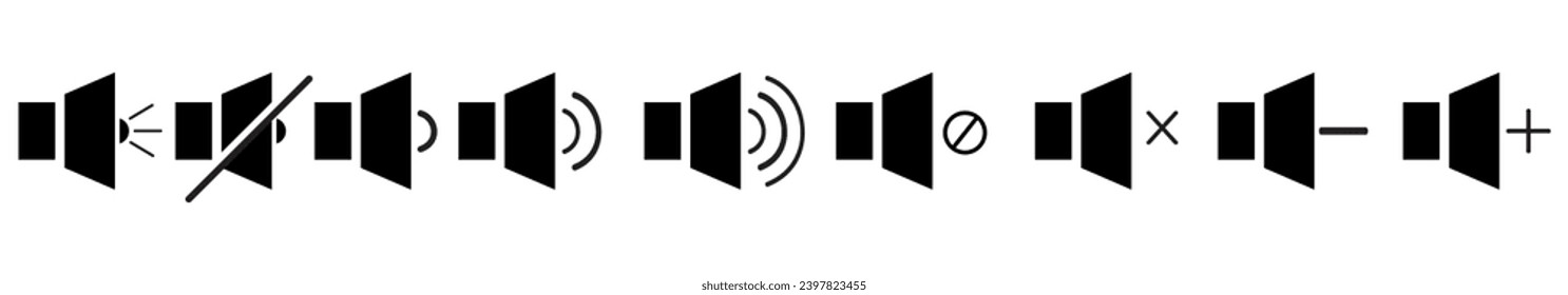 Audio Speaker Volume Icons. vector isolated..