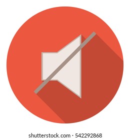 Audio Speaker Volume long shadow flat icon.