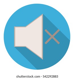 Audio Speaker Volume long shadow flat icon.