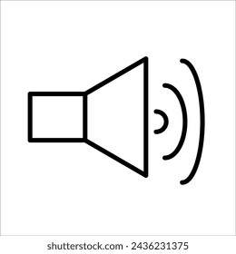 Audio speaker volume or music speaker volume in flat vector icon for apps and websites