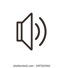 Audio speaker volume or music speaker volume on flat vector icon for apps and websites