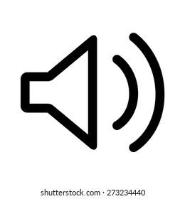 Audio speaker volume or music speaker volume on line art vector icon for apps and websites