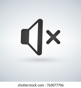 Audio speaker volume no volume, silent, mute icon isolated on light background