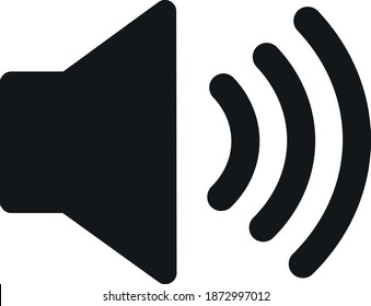 Audio speaker volume on line art icon for apps and websites
