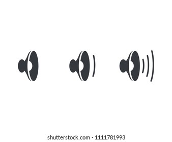 Audio Speaker Volume web icon isolated on white background, top view