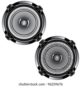 Audio speaker.Isolated on white background