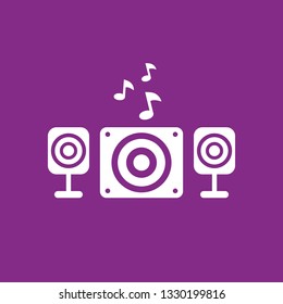 audio speakers, 2.1 system, vector design