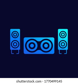 audio speakers, 2.1 audio system vector