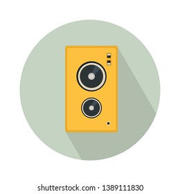 Audio speakers flat icon. Stereo system flat style sign for mobile concept and web design. Sound speaker vector icon. Symbol, logo illustration. Pixel perfect vector graphics