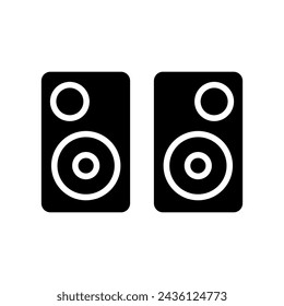 Audio speakers glyph vector icon isolated on white background. Audio speakers glyph vector icon for web, mobile and ui design