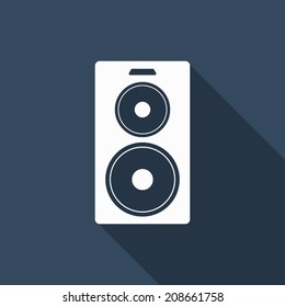 audio speakers icon with long shadow
