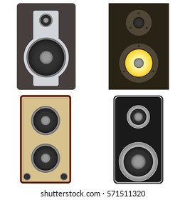 Audio speakers, audio speakers icon, music, sound, listen to music. Flat design, vector illustration, vector.