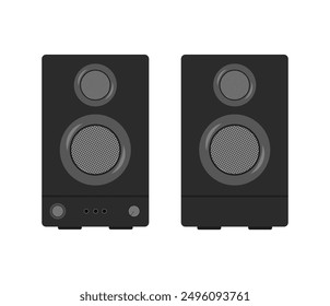 Audio speakers, speakers icon, music speaker flat illustration vector design