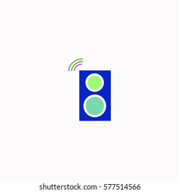 Audio speakers  icon Vector design. Colored illustration.