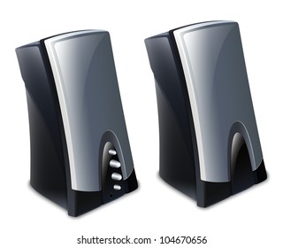 Audio speakers icon. Vector illustration