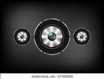 Audio Speakers. Music Background. Vector Illustration
