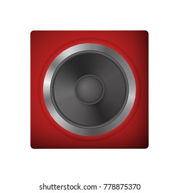 Audio speakers for a netbook. Loudspeaker vector illustration. Icon audio system.