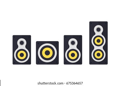 audio speakers on white vector illustration