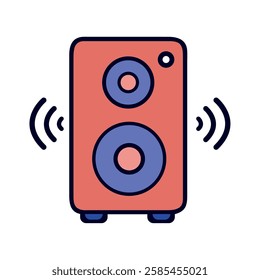 Audio speakers tech gadget illustration