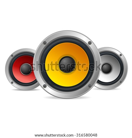 Audio Speakers Treble Isolated on White Background. Vector illustration