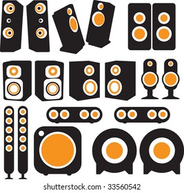Audio speakers in vector