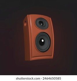 Audio Speakers vector 3d illustration. Speaker 3d icon. music speaker vector