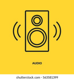 Audio Speakers vector icon. Audio sign. UI control Sound icon. Music symbol.