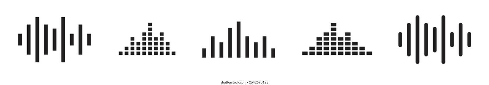 Audio spectrum bar. Music player sound bar icon, vector illustration