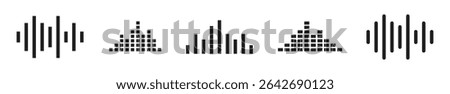 Audio spectrum bar. Music player sound bar icon, vector illustration
