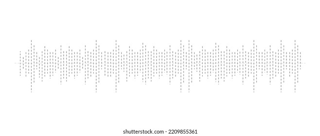 Audio Spectrum Dot Line Simulation On White Background Use For Music And Computer Calculating Concept