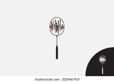 Logo de la raqueta del espectro de audio.  muy adecuado para negocios, industria, ícono, logotipo, iniciales, etc.